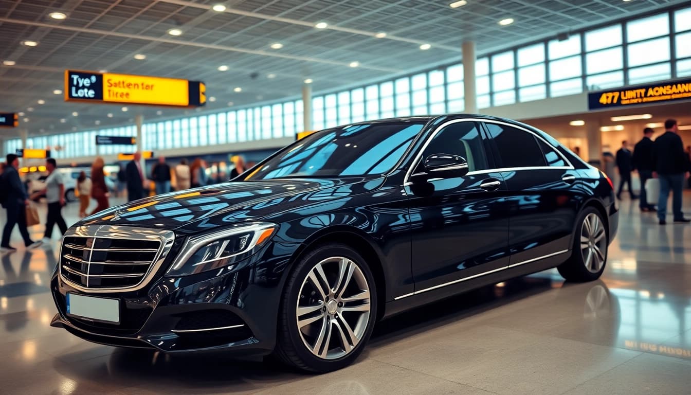 Quality airport transfer options at Luton airport showcasing luxury vehicles ready to serve travelers.