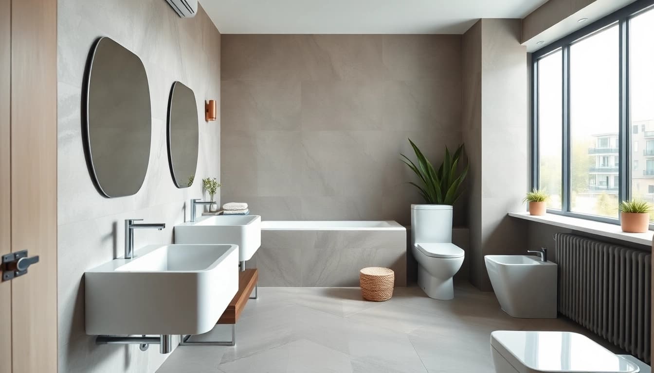 Die modernen sonni sanitär Armaturen in einem eleganten Badezimmer mit minimalistischen Design.