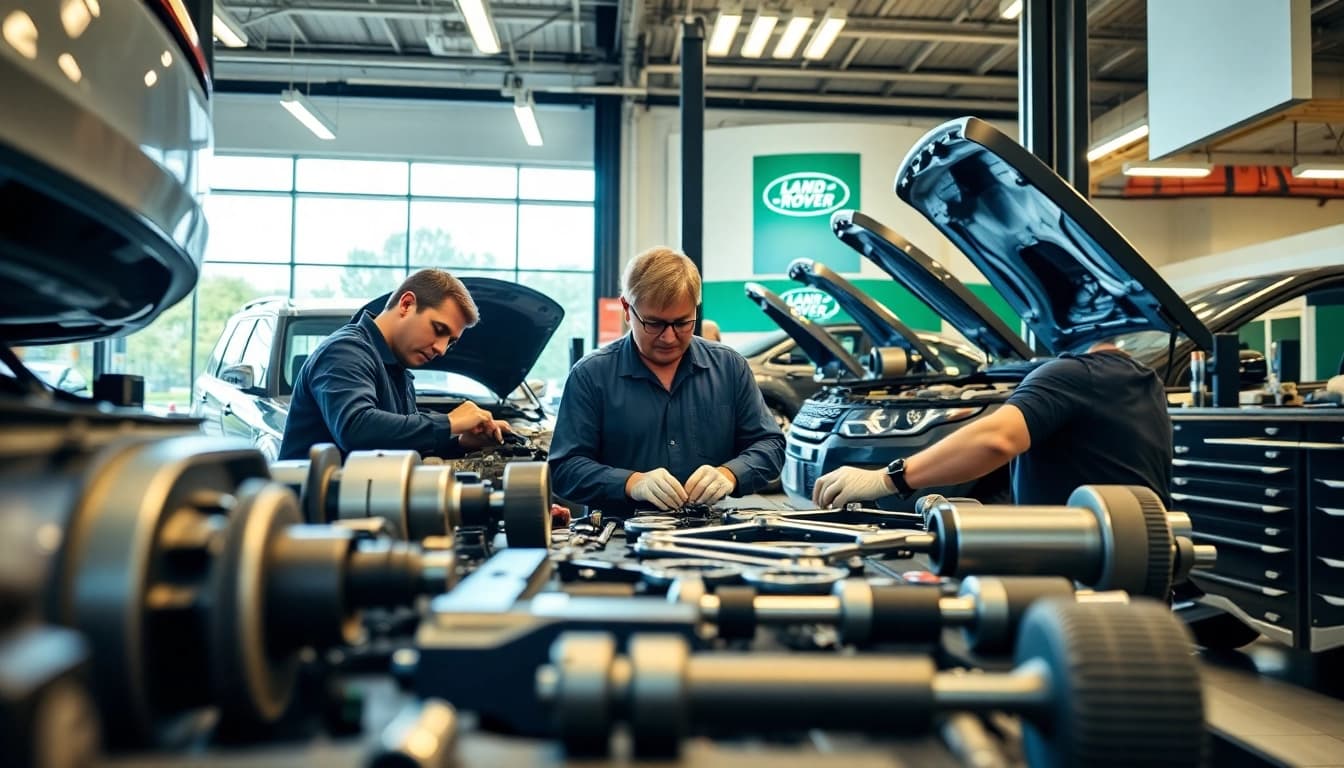 Kinghams' skilled technicians performing expert repairs in a bright workshop setting.