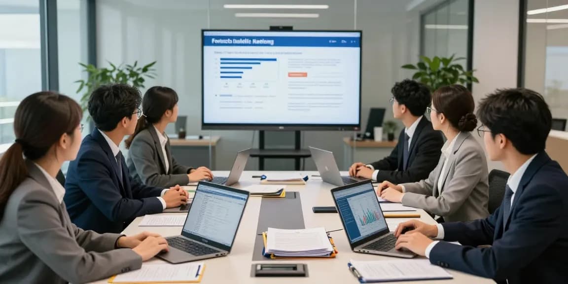 Team of forensic auditors collaborating in a modern workspace, aafikotajakarta.org demonstrating professional auditing practices.