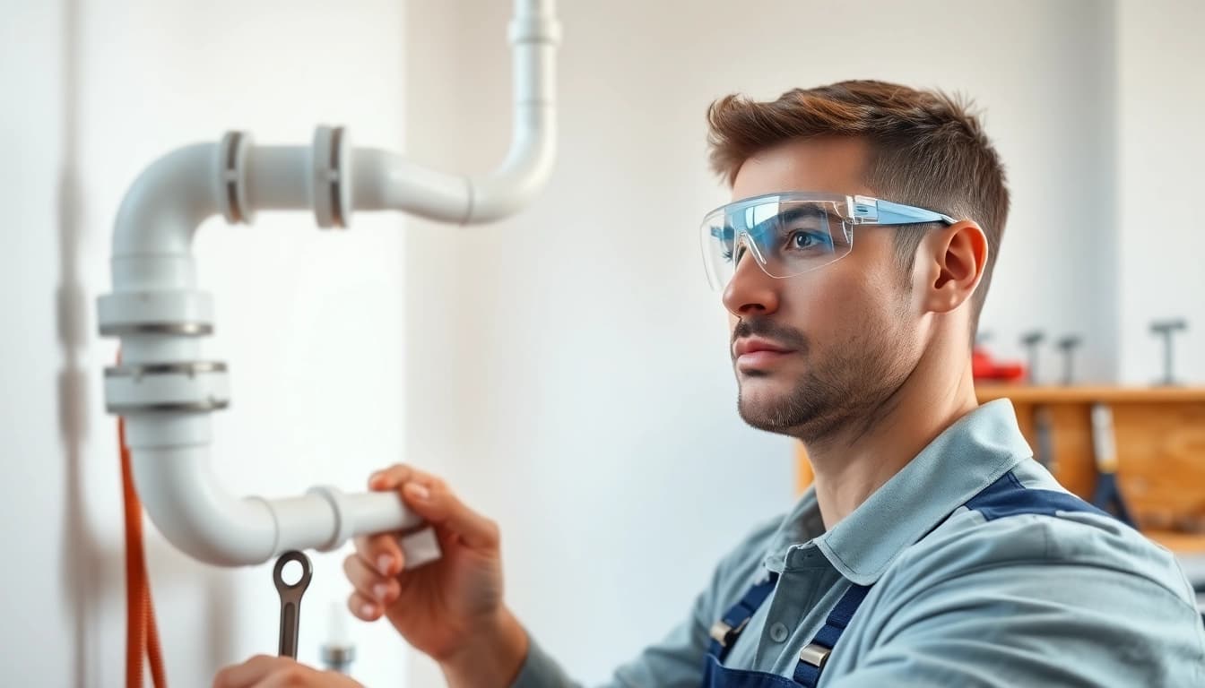 Inspecting whole house repiping services Tampa with a professional plumber in action.