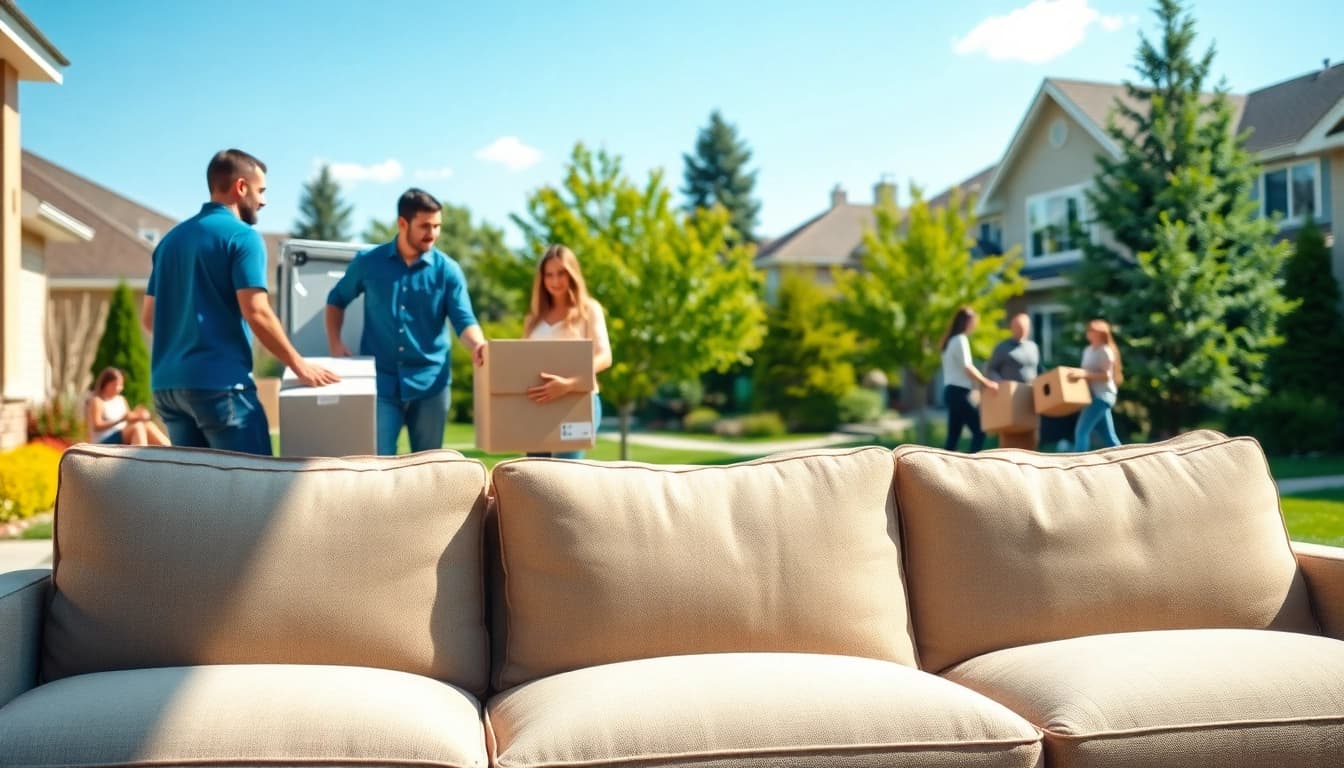 Moving companies calgary team efficiently helping a family relocate into their new home.