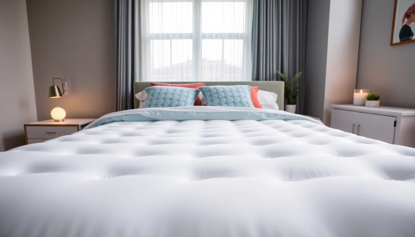 Showcasing a twin xl mattress in a modern bedroom with elegant linens and soft lighting.