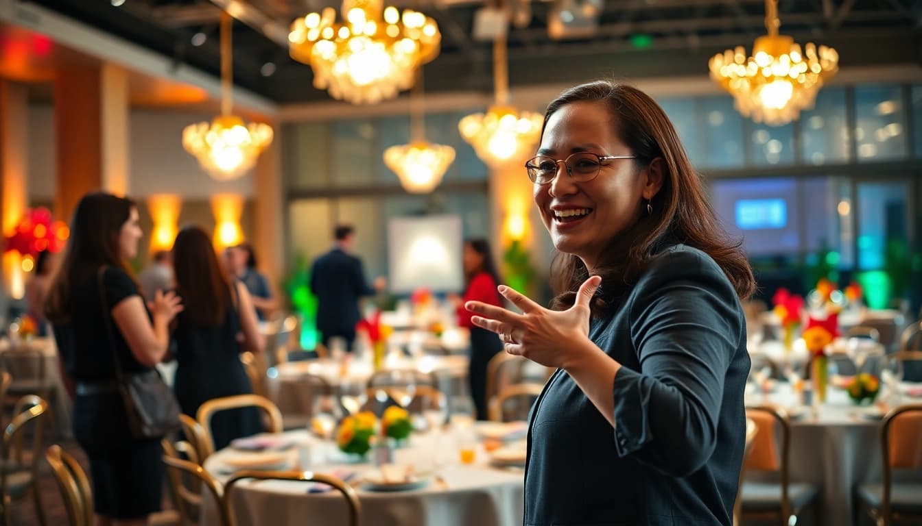 Engaging professional at Artender Events organizing a vibrant celebration setup.