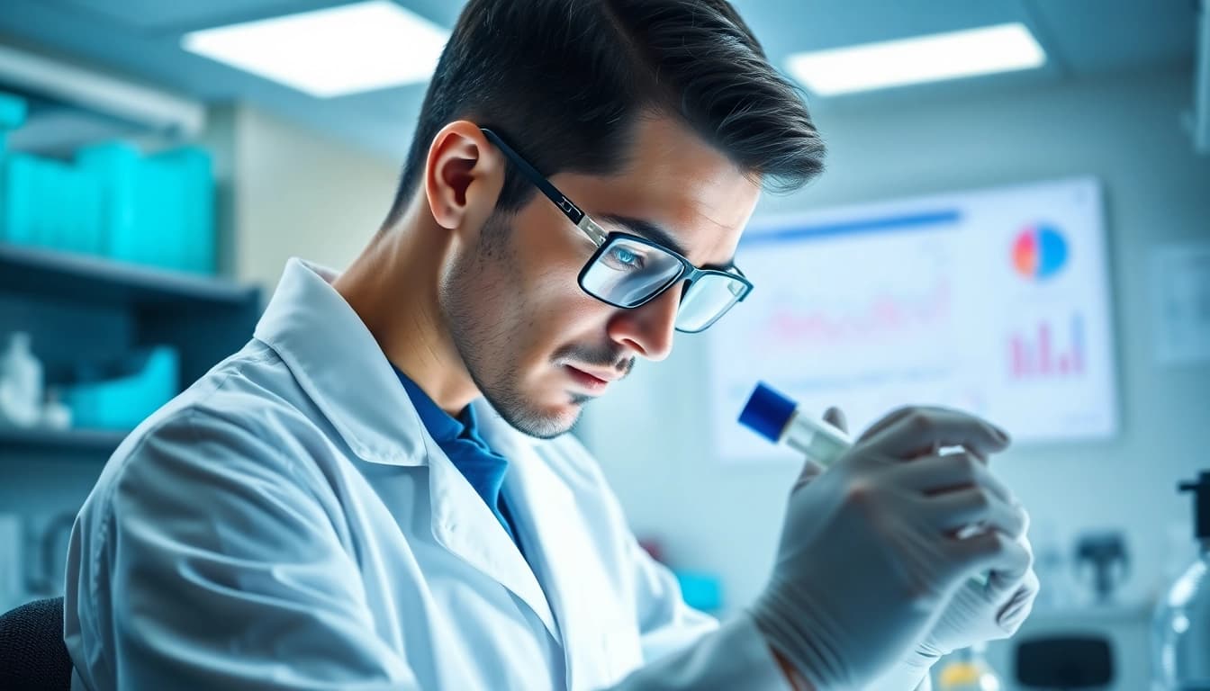 Tirzepatide analysis conducted in a clinical lab showcasing medical professionalism.