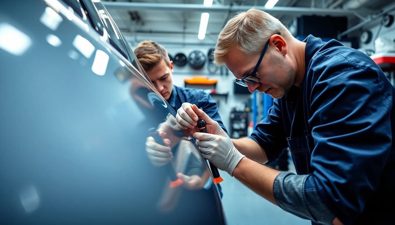 ScuffDoc expertly repairing a vehicle's bodywork, showcasing attention to detail.