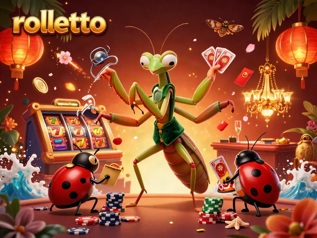 Experience the thrill with rolletto as a 3D mantis card sharp deals cards and shuffles chips.
