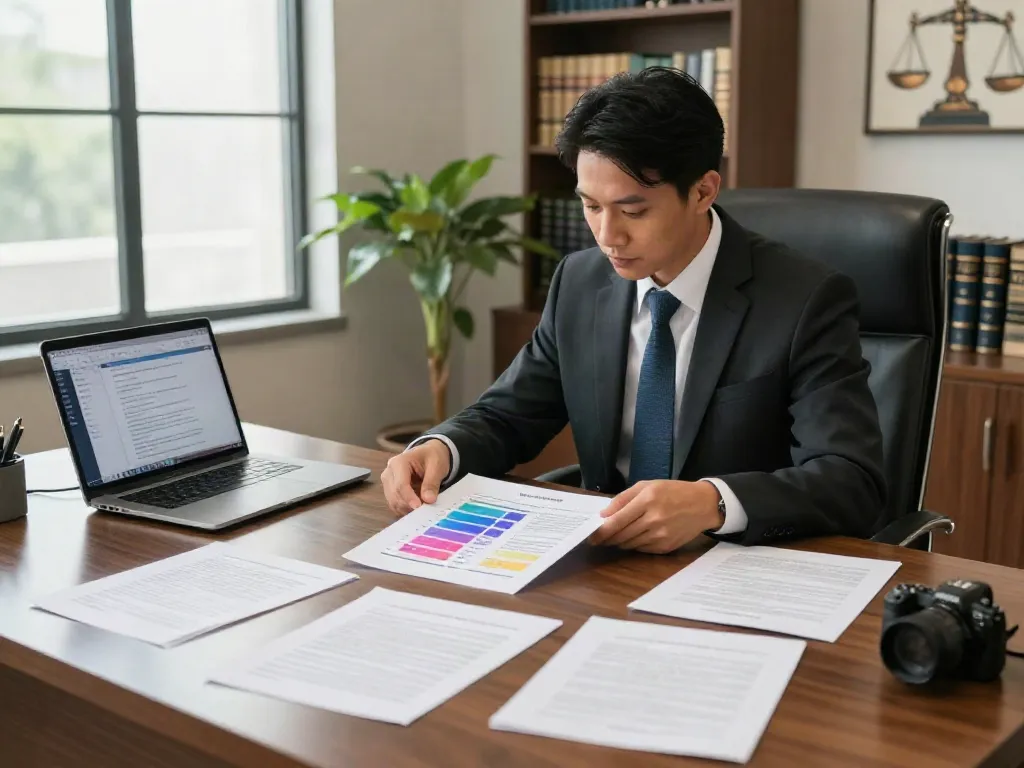 Atlanta DUI attorneys Cherokee County reviewing case strategies in a professional office.