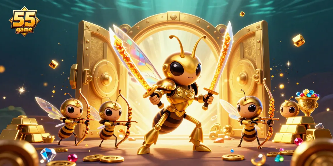 Engage with the 55 club game treasure hunt, where magical creatures and riches abound, all in vibrant 3D.