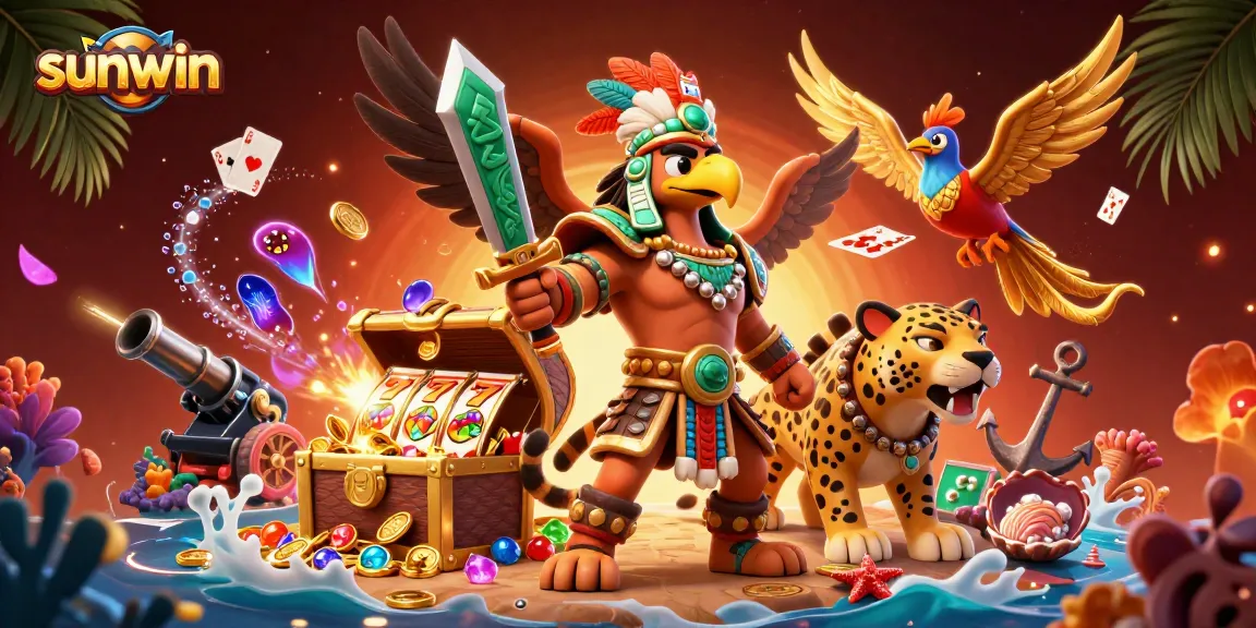 Engage with thrilling sunwin slots as treasure chests burst with gold and colorful gems.